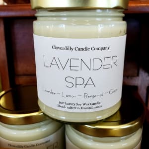 Cloverdilly CANDLE, Lavender Spa 9oz. Flower Bouquet