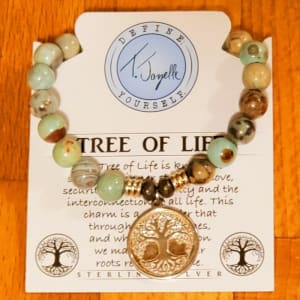 T.Jazelle Tree of Life Bracelet w/ Turquoise Jasper Flower Bouquet