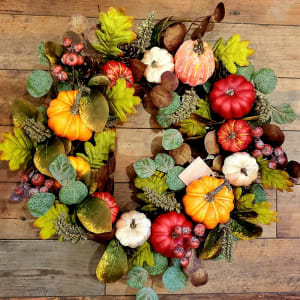 Pumpkin Wreath Flower Bouquet