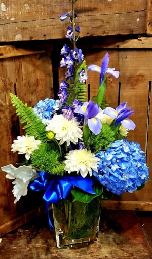 Funky Blue Ocean Flower Arrangement Funky Blue Ocean Flower Bouquet