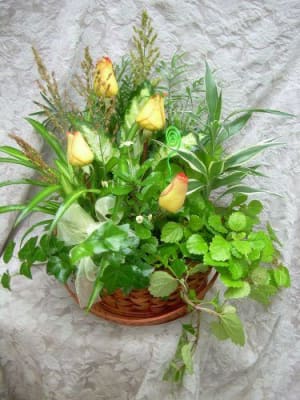 Golden Harvest Dish Garden Flower Bouquet