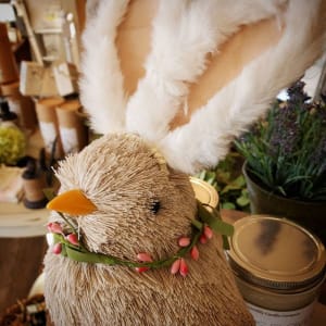 Silly Chick with Bunny Ears Flower Bouquet