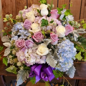 Lavender Plush Basket Flower Bouquet