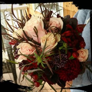 Burgundy and Pink Autumn Maid-of-Honor Bridal Bouquet Flower Bouquet