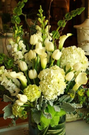 Alpine Green Vase Flower Bouquet