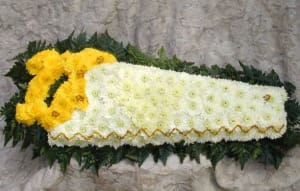 Carpenter's Hand Saw in Yellow and White Flower Bouquet