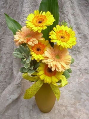 Sunny Gerbera Vase Flower Bouquet