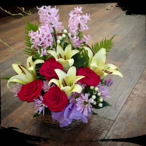 Rose, Lily & Hyacinth Bouquet Flower Bouquet
