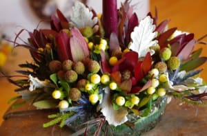 Cranberry Ivory Flower Bouquet