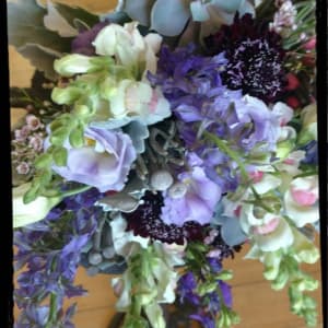 Lavender and Frost Gathered Bridal Flower Bouquet