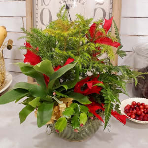 December Garden in Ceramic Flower Bouquet