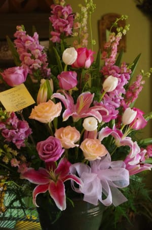 An Urn of Pinks Flower Bouquet