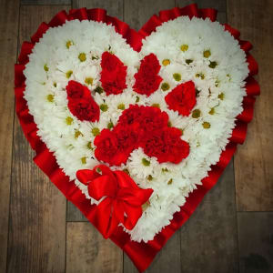 Dog Paw (on your) Heart, Red Flower Bouquet