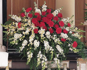 Cherished Moments Casket Spray Flower Bouquet