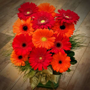 Autumn Gerbera Cube Flower Bouquet