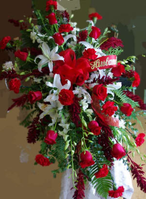 August Spray, Red and White Flower Bouquet