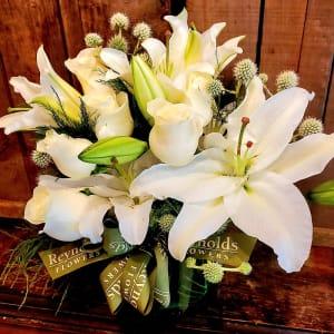 White Lilies & Roses Flower Bouquet