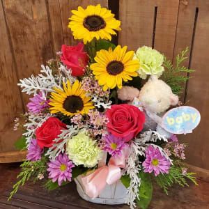 Teddy Bear Garden Flower Bouquet