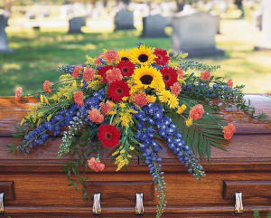 Vibrant Summer Casket Spray Flower Bouquet