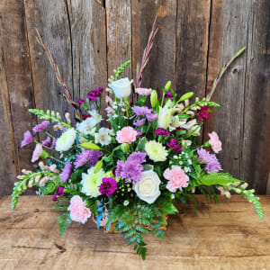 Judy's Lovely Tribute Basket Flower Bouquet