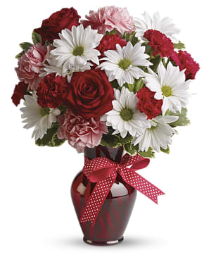 Hugs and Kisses Bouquet with Red Roses