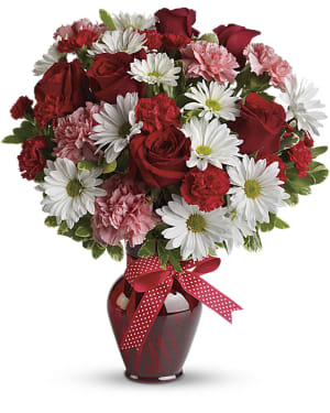 Hugs and Kisses Bouquet with Red Roses