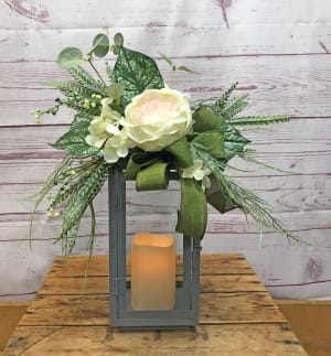 Contemporary Silk (Artificial) Floral Lantern Flower Bouquet