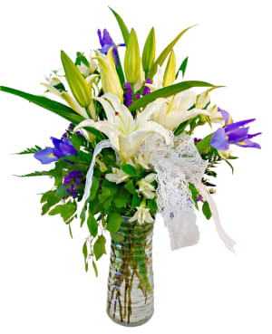 White Lilies & Lace V-1321 Flower Bouquet