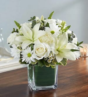 Healing Tears All White  Flower Bouquet