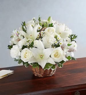 Peace Prayers & Blessings  All White Flower Bouquet