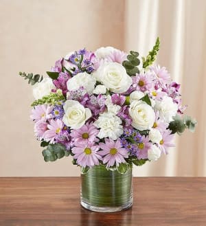 Cherished Memories Lavender & White Flower Bouquet
