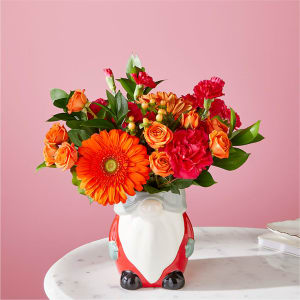 Fiesta Bouquet with Gnome Vase Flower Bouquet