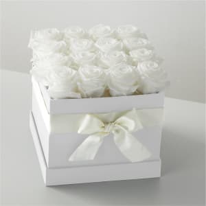 White Forever Roses Flower Bouquet