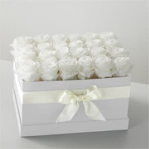 White Forever Roses Flower Bouquet