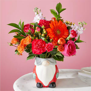 Fiesta Bouquet with Gnome Vase Flower Bouquet