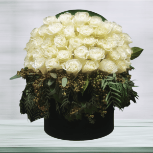 Premium White Roses In Jumbo Box Flower Bouquet