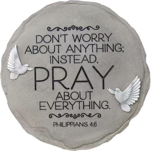 Don't Worry Pray Stepping Stone Flower Bouquet