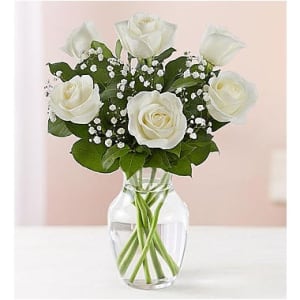 Premium Long Stem White Roses Flower Bouquet