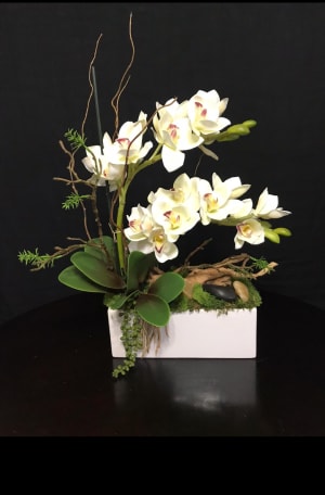 RECTANGULAR SILK ORCHIDS Flower Bouquet