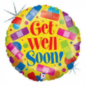 Get Well Soon ! 18" Mylar Balloons EBF-87 Flower Bouquet