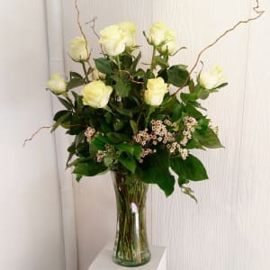 White Beauty Roses EBF-348 Flower Bouquet