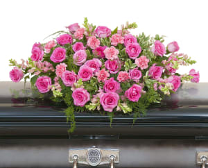 Peaceful Pink Casket Spray Flower Bouquet