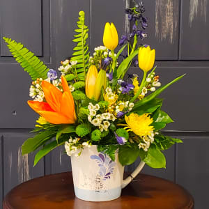 Spring Fiesta Generous Mug Flower Bouquet