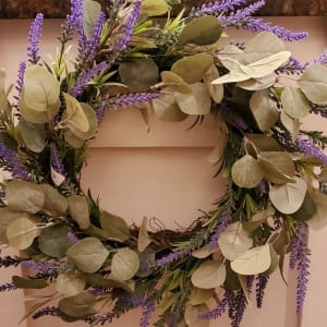 Lavender and Eucalyptus Artificial Wreath Flower Bouquet