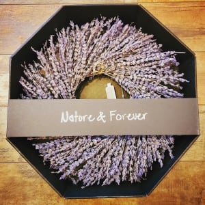 PRESERVED (dried) LAVENDER WREATH, 14" Flower Bouquet