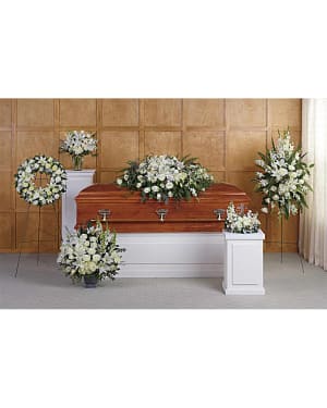 Grandest Glory White Sympathy Collection Flower Bouquet