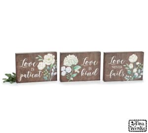 Shelf Sitter Love Message Flower Bouquet