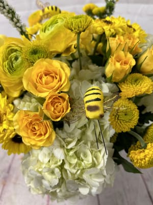 Bee Postitive Flower Bouquet