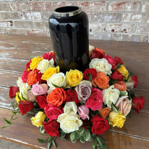 Sympathy Rose Urn Surround Flower Bouquet