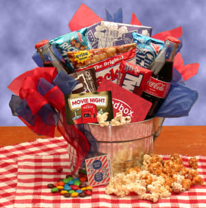 Blockbuster Night Movie Gift Pail Flower Bouquet